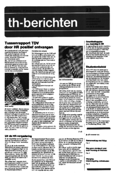 Voorzijde van magazine: TH berichten 23 - 27 januari 1978
