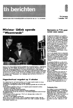 Voorzijde van magazine: TH berichten 6 - 1 oktober 1971