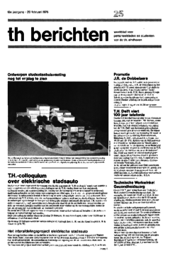 Voorzijde van magazine: TH berichten 25 - 20 februari 1976