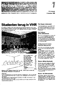 Voorzijde van magazine: TH berichten 7 - 16 oktober 1970