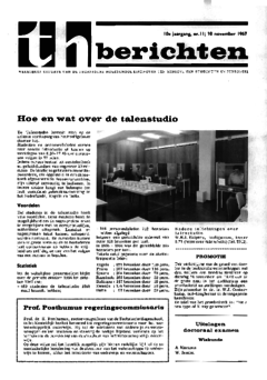 Voorzijde van magazine: TH berichten 11 - 10 november 1967