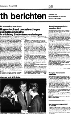 Voorzijde van magazine: TH berichten 28 - 21 maart 1975