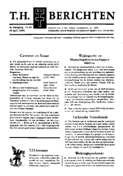 Voorzijde van magazine: TH berichten 28 - 24 april 1964