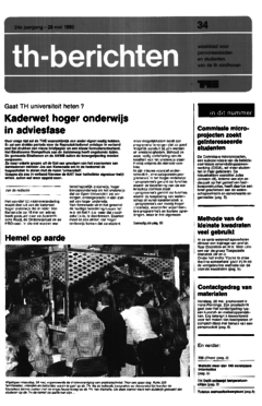 Voorzijde van magazine: TH berichten 34 - 28 mei 1982