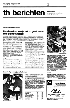 Voorzijde van magazine: TH berichten 2 - 6 september 1974