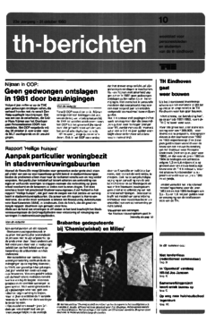 Voorzijde van magazine: TH berichten 10 - 31 oktober 1980
