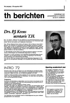 Voorzijde van magazine: TH berichten 1 - 25 augustus 1972