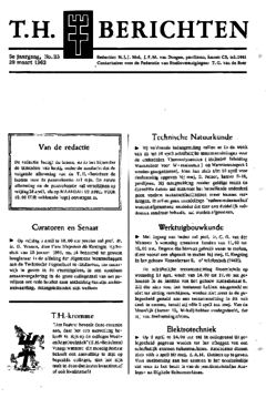 Voorzijde van magazine: TH berichten 25 - 29 maart 1963