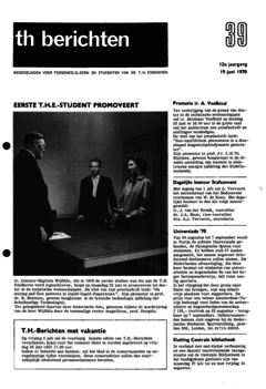 Voorzijde van magazine: TH berichten 39 - 19 juni 1970
