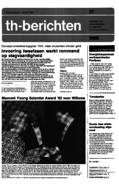 Voorzijde van magazine: TH berichten 37 - 18 juni 1982