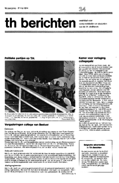 Voorzijde van magazine: TH berichten 34 - 17 mei 1974