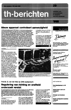 Voorzijde van magazine: TH berichten 29 - 28 maart 1980