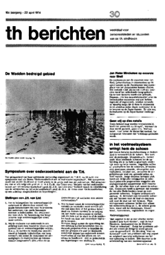 Voorzijde van magazine: TH berichten 30 - 22 april 1974
