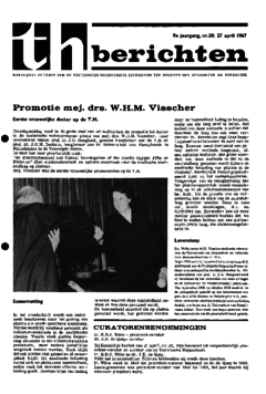 Voorzijde van magazine: TH berichten 30 - 27 april 1967
