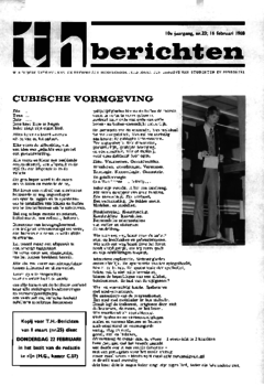 Voorzijde van magazine: TH berichten 23 - 16 februari 1968