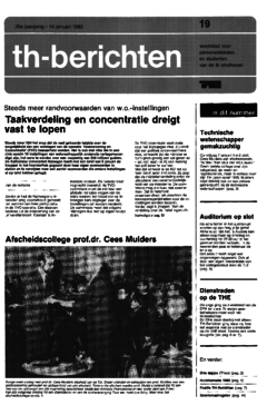 Voorzijde van magazine: TH berichten 19 - 14 januari 1983